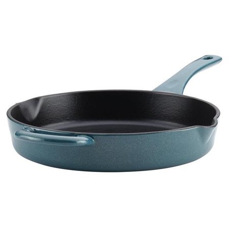 AYESHA CURRY Ayesha Curry 46957 Cast Iron Enamel Skillet with Pour Spouts; 10 in. - Twilight Teal 46957